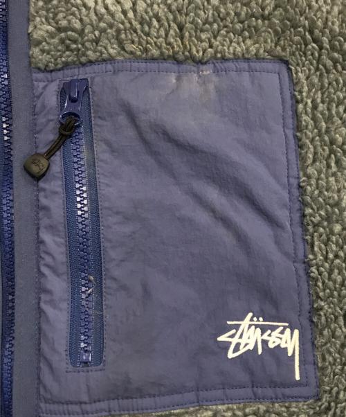 stussy（ステューシー）stussy (ステューシー) SHERPA REVERSIBLE JACKET/ボアジャケット グレー サイズ:Lの古着・服飾アイテム