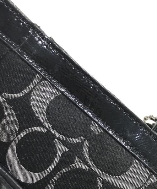 COACH（コーチ）COACH (コーチ) シグニチャーラメステッチモノグラムトートバッグ ブラックの古着・服飾アイテム