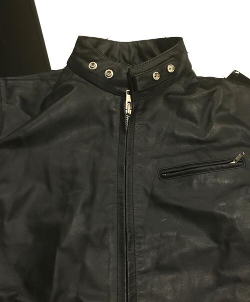 HORN WORKS（ホーンワークス）HORN WORKS (ホーンワークス) シングルライダースジャケット ブラック サイズ:4Lの古着・服飾アイテム