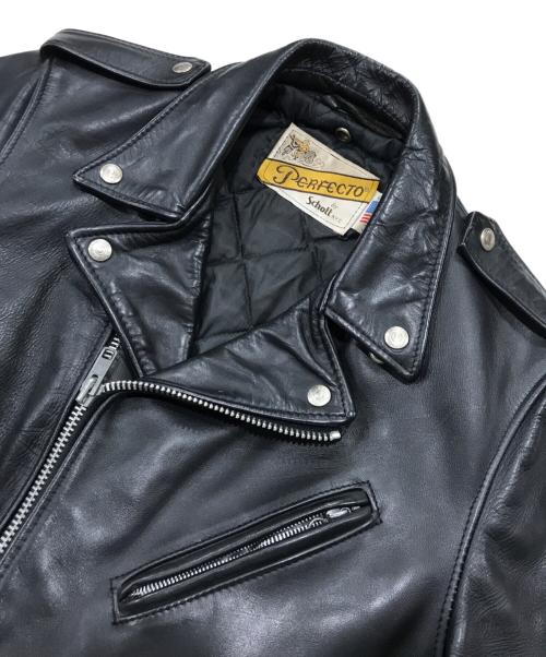 Schott（ショット）Schott (ショット) 618 ダブルライダースジャケット/レザージャケット ブラック サイズ:36の古着・服飾アイテム