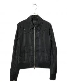 DIESEL Black Gold（ディーゼル ブラック ゴールド）の古着「スタッズストライプジャケット」｜ブラック
