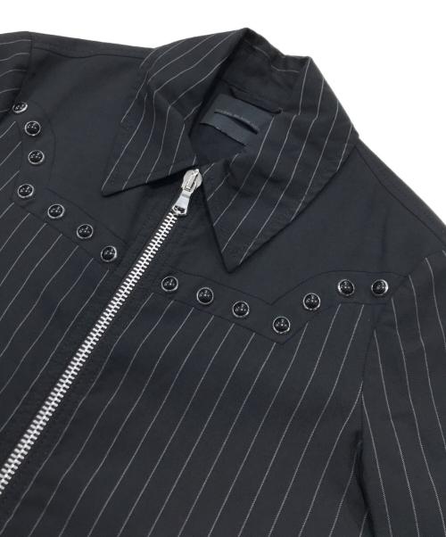 DIESEL Black Gold（ディーゼル ブラック ゴールド）DIESEL BLACK GOLD (ディーゼル ブラック ゴールド) スタッズストライプジャケット ブラック サイズ:SIZE 40の古着・服飾アイテム
