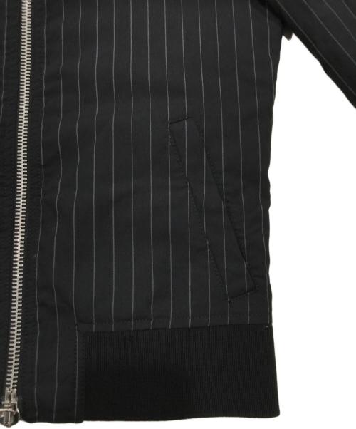 DIESEL Black Gold（ディーゼル ブラック ゴールド）DIESEL BLACK GOLD (ディーゼル ブラック ゴールド) スタッズストライプジャケット ブラック サイズ:SIZE 40の古着・服飾アイテム