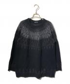 LAD MUSICIANラッドミュージシャン）の古着「CREW NECK PULLOVER KNIT NORDIC」｜ブラック