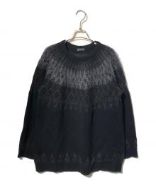 LAD MUSICIAN（ラッドミュージシャン）の古着「CREW NECK PULLOVER KNIT NORDIC」｜ブラック
