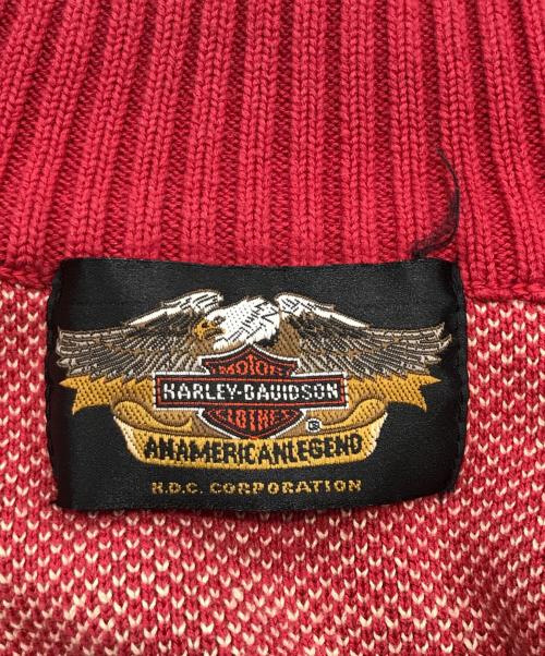HARLEY-DAVIDSON（ハーレーダビッドソン）HARLEY-DAVIDSON (ハーレーダビッドソン) センタージップニット レッド サイズ:MAの古着・服飾アイテム