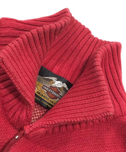 HARLEY-DAVIDSON（ハーレーダビッドソン）HARLEY-DAVIDSON (ハーレーダビッドソン) センタージップニット レッド サイズ:MAの古着・服飾アイテム