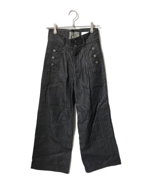 CAMPHOR WOOD（カンファーウッド）CAMPHOR WOOD (カンファーウッド) レースアップセイラーヘリンボーンデニム/デニムパンツ/ジーンズ ブラック サイズ:Ｓの古着・服飾アイテム