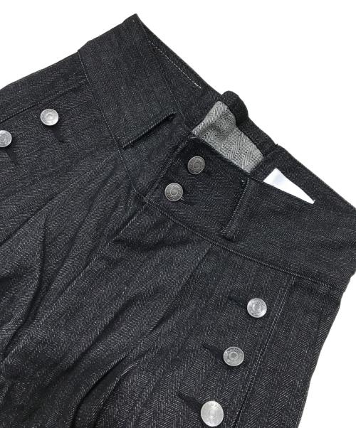 CAMPHOR WOOD（カンファーウッド）CAMPHOR WOOD (カンファーウッド) レースアップセイラーヘリンボーンデニム/デニムパンツ/ジーンズ ブラック サイズ:Ｓの古着・服飾アイテム