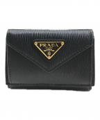 PRADAプラダ）の古着「3つ折り財布」｜ブラック