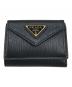 中古・古着 PRADA (プラダ) 3つ折り財布 ブラック：45000円