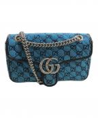 GUCCIグッチ）の古着「GGマーモントキルティングショルダーバッグ」｜ブルー