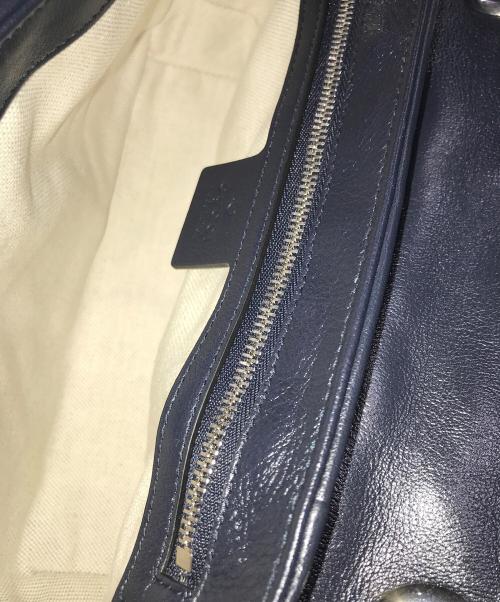 GUCCI（グッチ）GUCCI (グッチ) GGマーモントキルティングショルダーバッグ ブルーの古着・服飾アイテム
