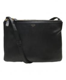 CELINE（セリーヌ）の古着「トリオラージショルダーバッグ」｜ブラック