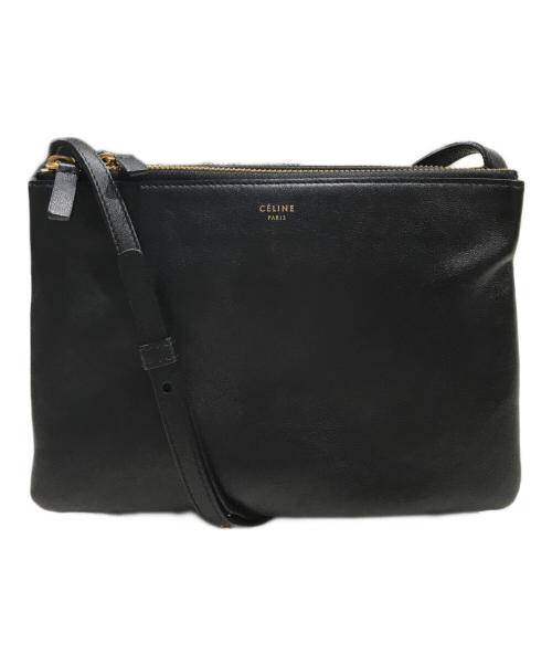 CELINE（セリーヌ）CELINE (セリーヌ) トリオラージショルダーバッグ ブラックの古着・服飾アイテム