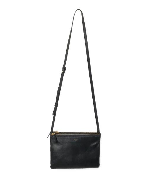CELINE（セリーヌ）CELINE (セリーヌ) トリオラージショルダーバッグ ブラックの古着・服飾アイテム