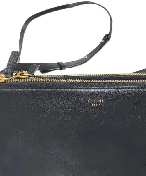 CELINE（セリーヌ）CELINE (セリーヌ) トリオラージショルダーバッグ ブラックの古着・服飾アイテム