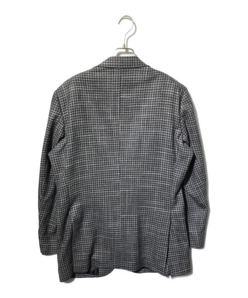 ERMENEGILDO ZEGNA（エルメネジルド・ゼニア）ERMENEGILDO ZEGNA (エルメネジルド・ゼニア) シルク＆カシミヤブレンドテーラードジャケット/チェックジャケット グレー サイズ: 100-AB7の古着・服飾アイテム