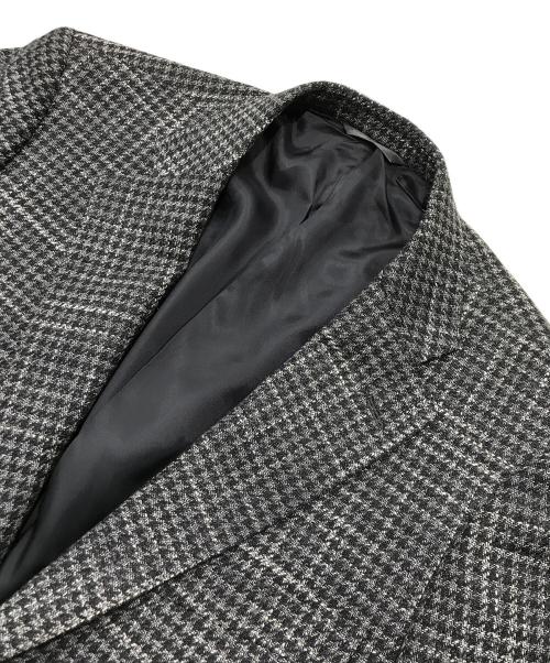 ERMENEGILDO ZEGNA（エルメネジルド・ゼニア）ERMENEGILDO ZEGNA (エルメネジルド・ゼニア) シルク＆カシミヤブレンドテーラードジャケット/チェックジャケット グレー サイズ: 100-AB7の古着・服飾アイテム