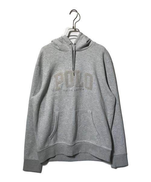 POLO RALPH LAUREN（ポロ・ラルフローレン）POLO RALPH LAUREN (ポロ・ラルフローレン) フリースロゴプルオーバーパーカー グレー サイズ:Lの古着・服飾アイテム
