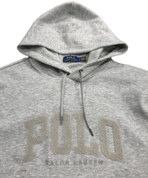 POLO RALPH LAUREN（ポロ・ラルフローレン）POLO RALPH LAUREN (ポロ・ラルフローレン) フリースロゴプルオーバーパーカー グレー サイズ:Lの古着・服飾アイテム