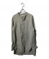HEUGN（ユーゲン）の古着「Linen Rob ヘビーリネンバンドカラーシャツ/ノーカラーシャツ」｜グレー