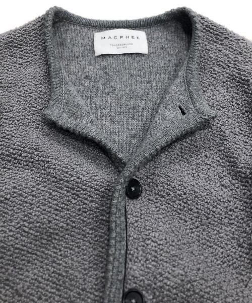 MACPHEE（マカフィー）MACPHEE (マカフィー) パイピングクルーネックカーディガン グレー サイズ:Ｓの古着・服飾アイテム