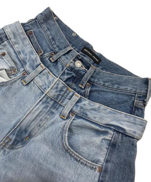 moussy（マウジー）moussy (マウジー) INSILENCE DOUBLE WAIST BAGGY/デニムパンツ/ジーンズ/切替デニム インディゴの古着・服飾アイテム