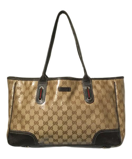 GUCCI（グッチ）GUCCI (グッチ) PVC シェリートート ブラウンの古着・服飾アイテム