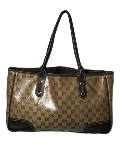 GUCCI（グッチ）GUCCI (グッチ) PVC シェリートート ブラウンの古着・服飾アイテム