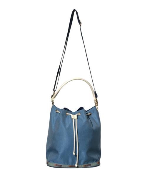 LeSportsac（レスポートサック）LeSportsac (レスポートサック) MED DRAWSTRING BAG/ショルダーバッグ ブルーの古着・服飾アイテム