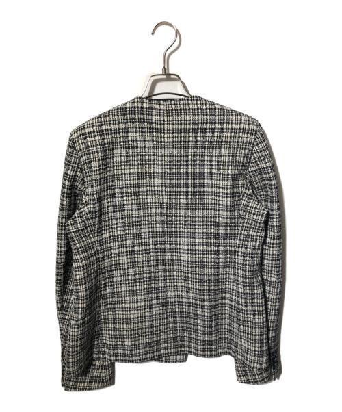 Max Mara Studio（マックスマーラ ストゥディオ）Max Mara Studio (マックスマーラ ストゥディオ) ダブルツイードジャケット/ベルト付きジャケット ホワイト×ブラック サイズ:44の古着・服飾アイテム