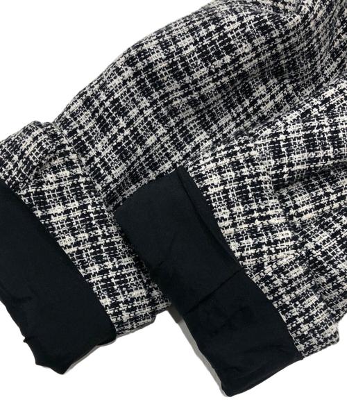 Max Mara Studio（マックスマーラ ストゥディオ）Max Mara Studio (マックスマーラ ストゥディオ) ダブルツイードジャケット/ベルト付きジャケット ホワイト×ブラック サイズ:44の古着・服飾アイテム