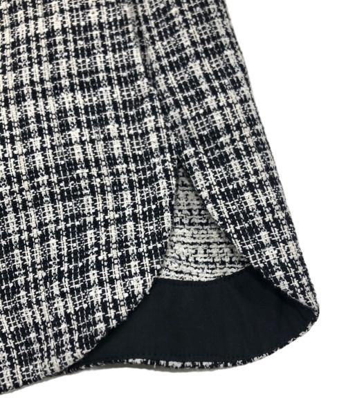 Max Mara Studio（マックスマーラ ストゥディオ）Max Mara Studio (マックスマーラ ストゥディオ) ダブルツイードジャケット/ベルト付きジャケット ホワイト×ブラック サイズ:44の古着・服飾アイテム