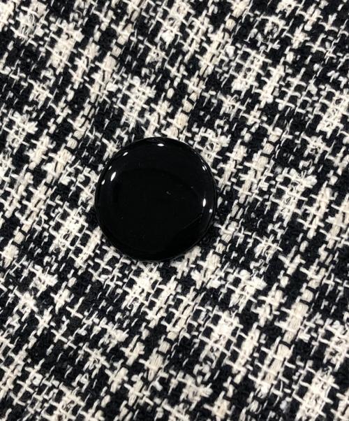 Max Mara Studio（マックスマーラ ストゥディオ）Max Mara Studio (マックスマーラ ストゥディオ) ダブルツイードジャケット/ベルト付きジャケット ホワイト×ブラック サイズ:44の古着・服飾アイテム