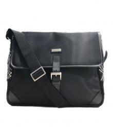BURBERRY BLACK LABEL（バーバリーブラックレーベル）の古着「サイドノバチェックショルダーバッグ」｜ブラック