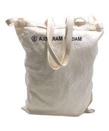 MM6 Maison Margiela（エムエムシックスメゾンマルジェラ）の古着「反転ロゴ キャンバストートバッグ」｜アイボリー