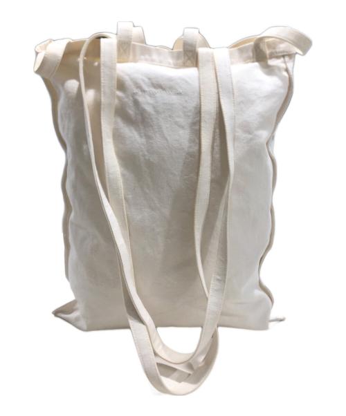 MM6 Maison Margiela（エムエムシックスメゾンマルジェラ）MM6 Maison Margiela (エムエムシックスメゾンマルジェラ) 反転ロゴ キャンバストートバッグ アイボリーの古着・服飾アイテム