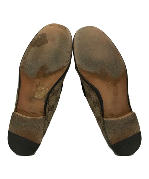 GUCCI（グッチ）GUCCI (グッチ) GGキャンバスビットローファー ブラウン サイズ:37 1/2の古着・服飾アイテム