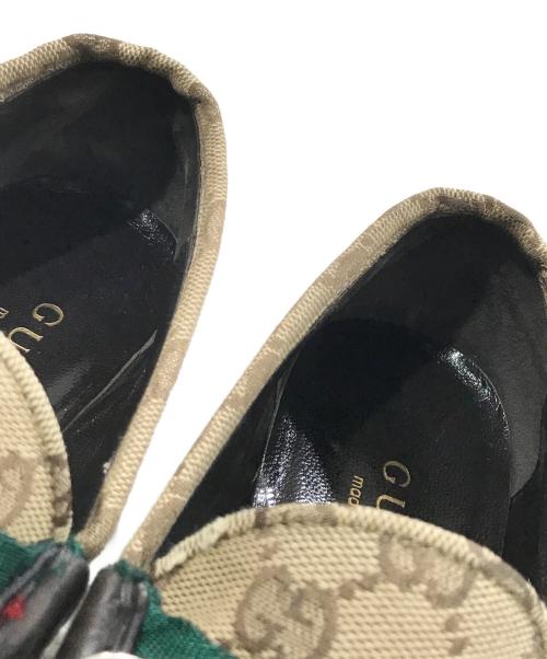 GUCCI（グッチ）GUCCI (グッチ) GGキャンバスビットローファー ブラウン サイズ:37 1/2の古着・服飾アイテム