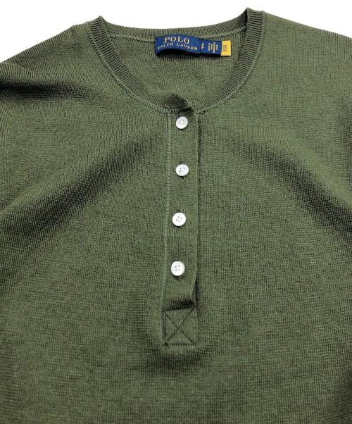 POLO RALPH LAUREN（ポロ・ラルフローレン）POLO RALPH LAUREN (ポロ・ラルフローレン) ヘンリーネック切替ワンピース グリーン サイズ:Sの古着・服飾アイテム