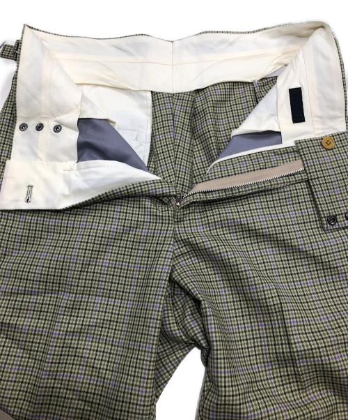 SADE（シャーデー）SADE (シャーデー) ウールチェックセミフレアパンツ グリーン サイズ:1の古着・服飾アイテム