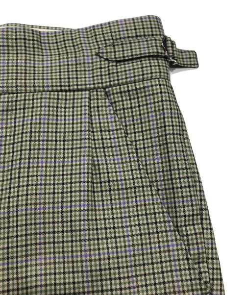 SADE（シャーデー）SADE (シャーデー) ウールチェックセミフレアパンツ グリーン サイズ:1の古着・服飾アイテム