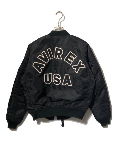 AVIREX（アヴィレックス）AVIREX (アヴィレックス) COMMERCIAL LOGO MA-1フライトジャケット ブラック サイズ:Mの古着・服飾アイテム