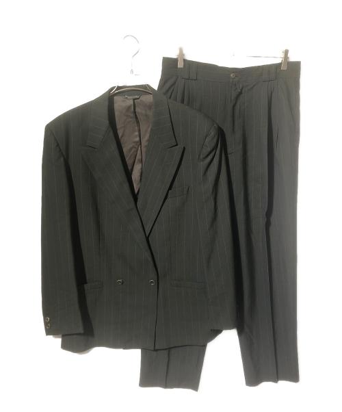 GIANNI VERSACE（ジャンニ・ヴェルサーチ）GIANNI VERSACE (ジャンニ・ヴェルサーチ) ピンストライプダブルセットアップスーツ グリーン サイズ:表記なしの古着・服飾アイテム