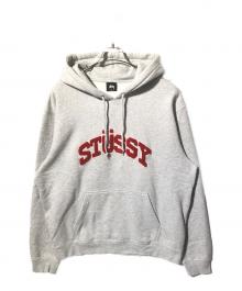 stussy（ステューシー）の古着「Chenille Arch Applique プルオーバーパーカー」｜グレー
