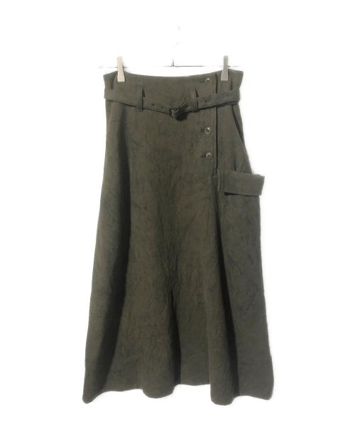 Y's（ワイズ）Y's (ワイズ) ベルテッドウールスカート グリーン サイズ:SIZE 1の古着・服飾アイテム