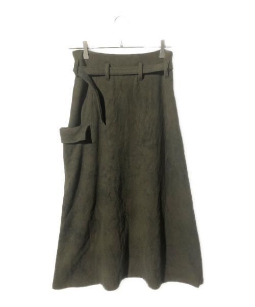 Y's（ワイズ）Y's (ワイズ) ベルテッドウールスカート グリーン サイズ:SIZE 1の古着・服飾アイテム