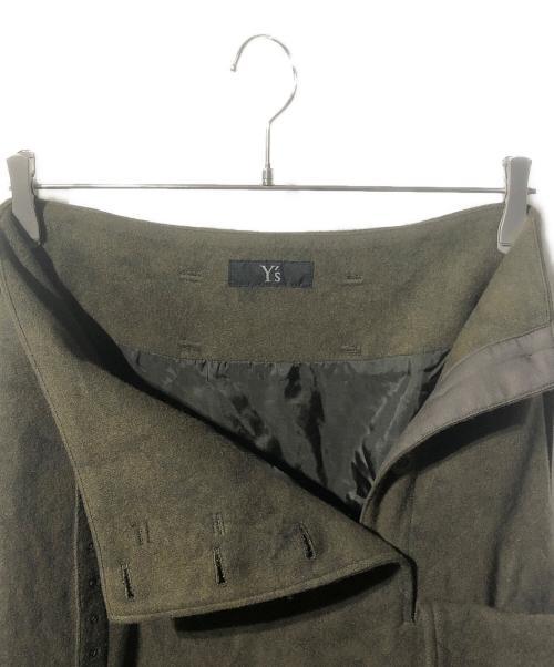 Y's（ワイズ）Y's (ワイズ) ベルテッドウールスカート グリーン サイズ:SIZE 1の古着・服飾アイテム