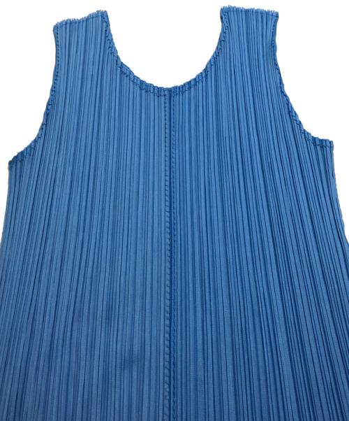PLEATS PLEASE（プリーツプリーズ）PLEATS PLEASE (プリーツプリーズ) プリーツノースリーブワンピース ブルー サイズ:2の古着・服飾アイテム